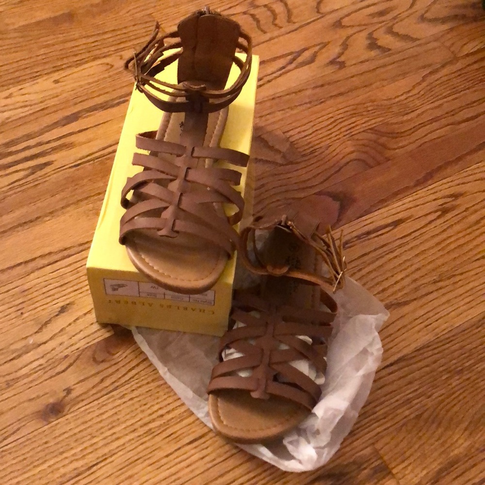 Tan gladiator sandals